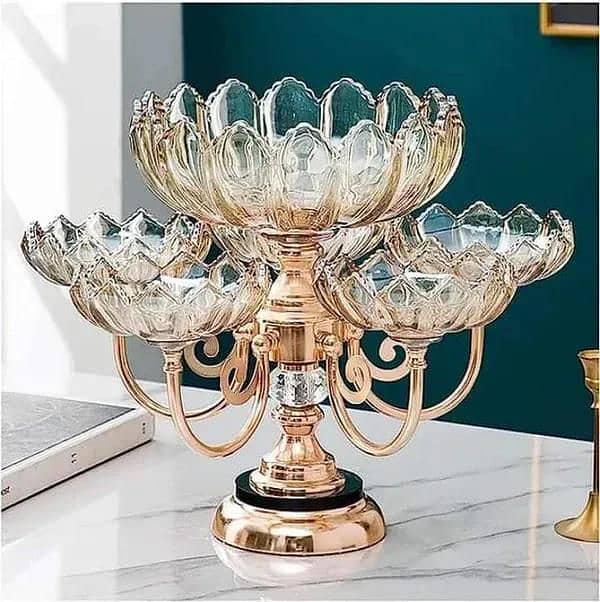 Elegant Golden Decorative Tray  Unique Design free delivery 3