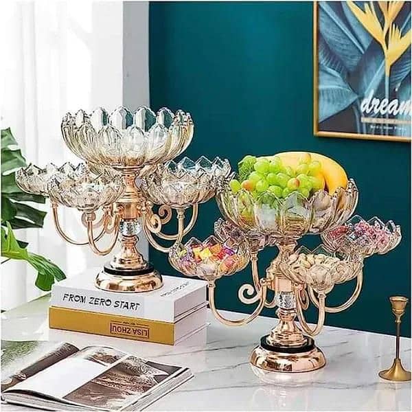 Elegant Golden Decorative Tray  Unique Design free delivery 5