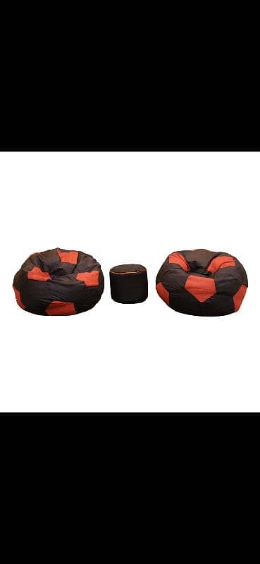 Set of 3, Kid's size bean bags 2 with FREE leg rest 3