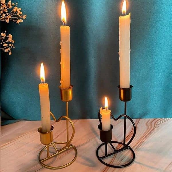 candle stand black and golden- 1 pc 2