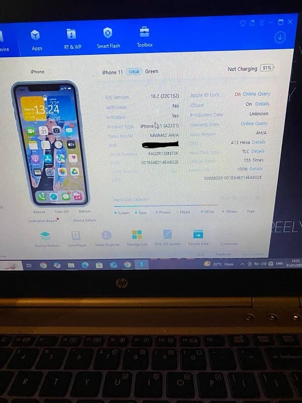 iPhone 11 storage 128gb duel sim official pta 9