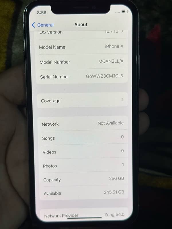 I phone X 256gb PTA approved 5