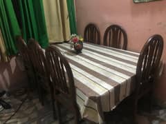 Large Family Dining Table with six chairs | Fully Pure Wooden Only |