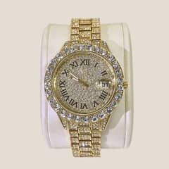 Best high quality stone watch in golden color