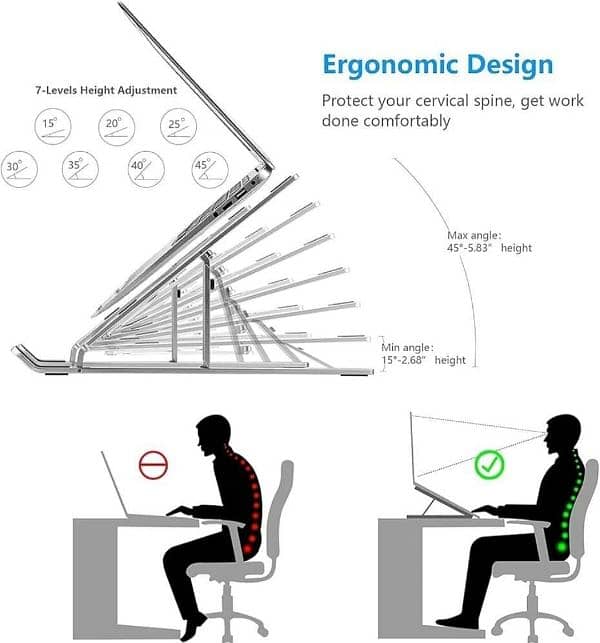 Adjustable Foldable Laptop Stand Available with Free Delivery 1