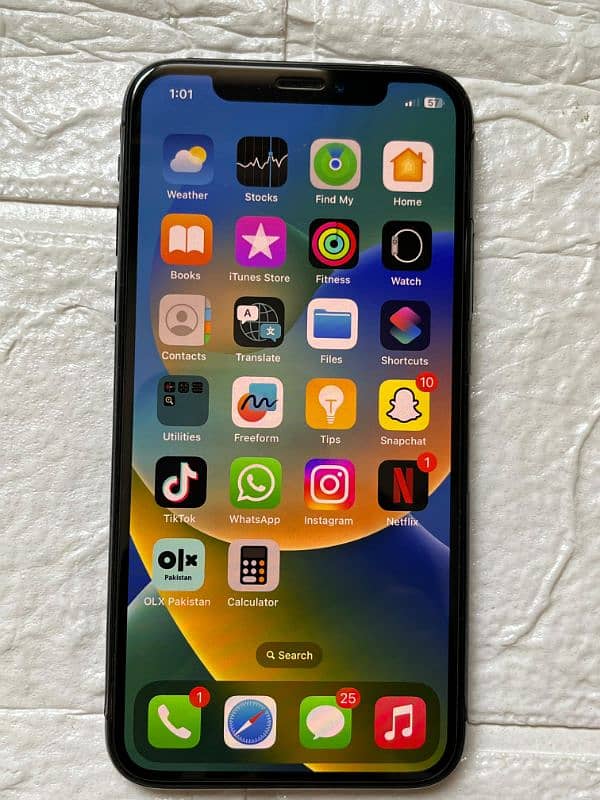 Iphone X 64 GB PTA approved black color mint condition 7