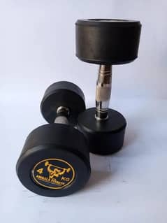 High Durable and long lasting rubber coated Dumbbells// Rubber plates