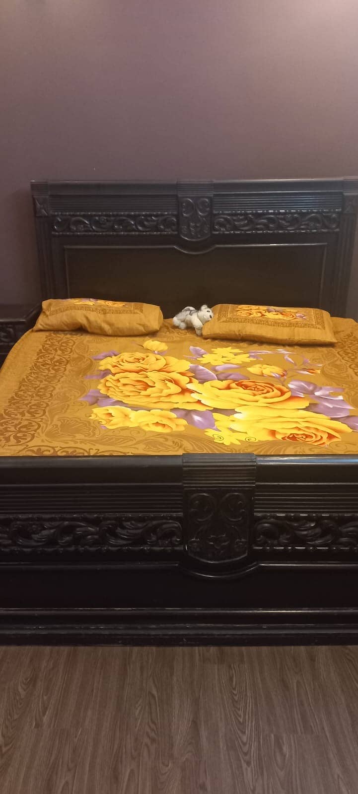 Bed with Side table and Matress 3