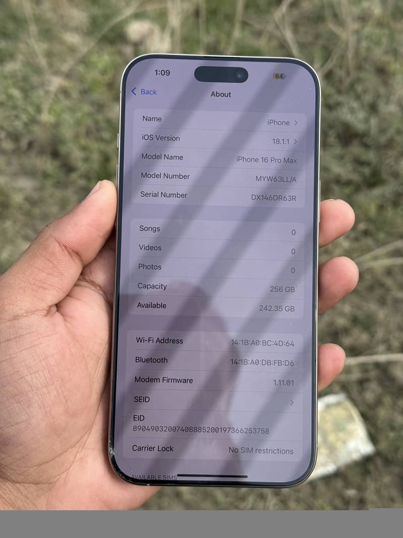 IPHONE 16 PRO MAX FRONT GLASS CRACK 9