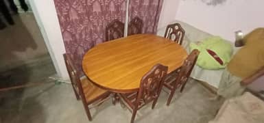 Dining table & 6 Chairs,,,,wood.