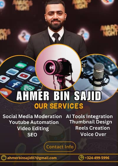 Video Editing / Voice Over / SEO / Thumbnail / AI Chatgpt etc
