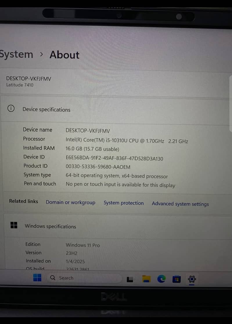 Dell 7410 i5 10 generation 16 gb ram 2
