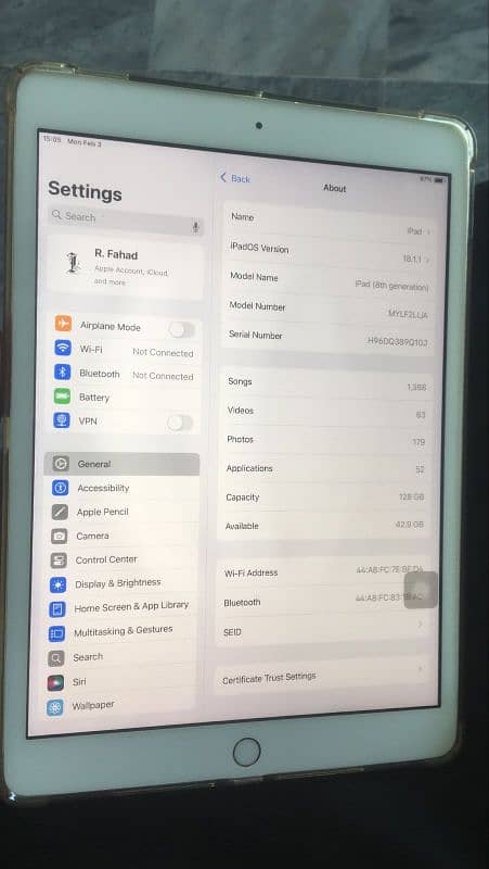 Ipad 8th gen 128gb 1