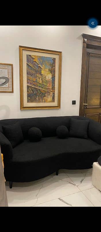 New style black sofa 3 seater 1