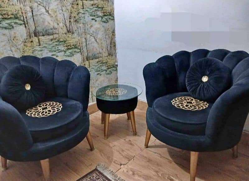 Flower Chairs with Coffee Table 2