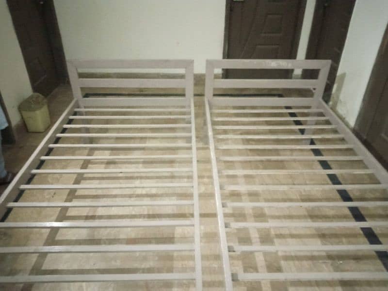 2 Iron single bed with 2 mattresses | Good condition bed mattress 4