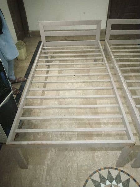 2 Iron single bed with 2 mattresses | Good condition bed mattress 5