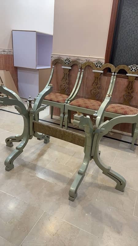 Wooden Dining Table with 8 Chairs For Sale 5