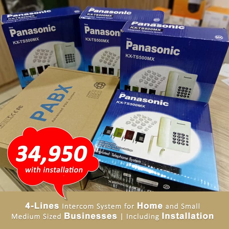 4-Lines Telephone Intercom PABX System with Installation Services 0