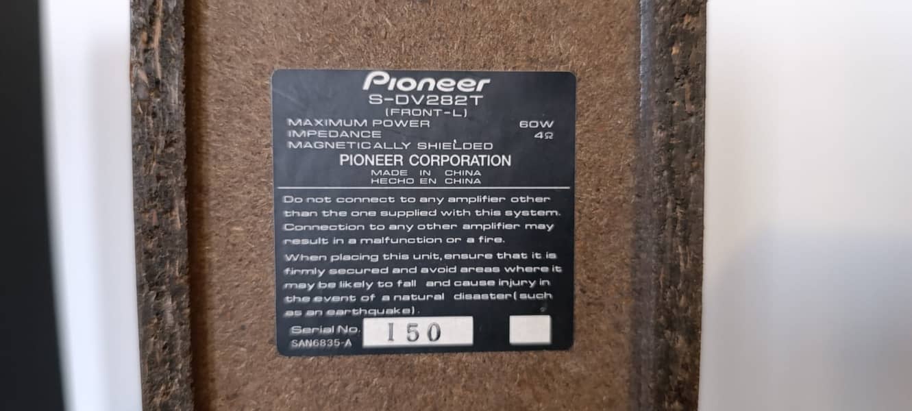 Pioneer Tower Speakers Surround Sound Home Theater System 340W 5