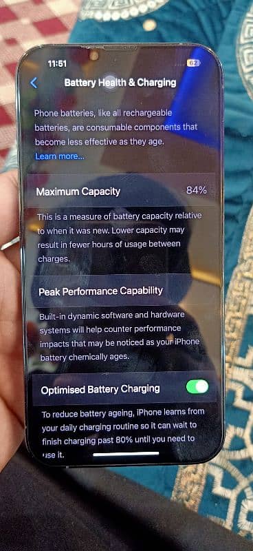 iphone 13 pro max 256GB . . 84Battery Health with Box  . . No Screch 4