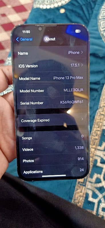 iphone 13 pro max 256GB . . 84Battery Health with Box  . . No Screch 7