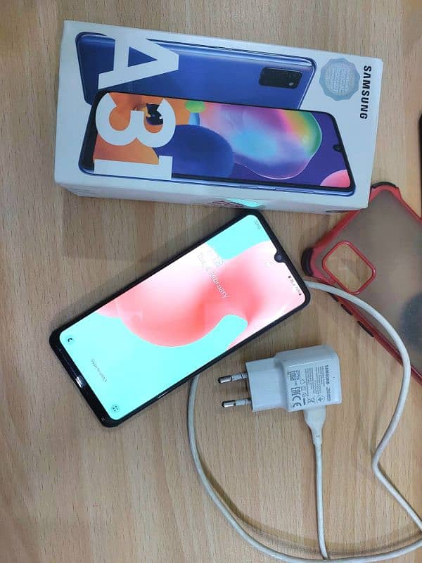 Samsung A31 With Box and charger 0