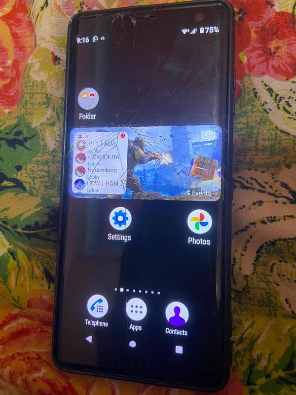 Sony Xz3 4/64 Best For PUBG Game only back or front glass crack he 12