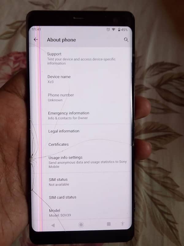 Sony Xperia XZ3. Non PTA urgent sale no foolish offer 0