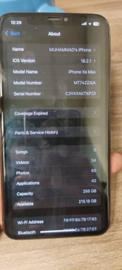 iPhone XS Max 256gb pta approved single sim