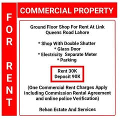 Ground Floor Shop For Rent At Link Queens Road Lahore