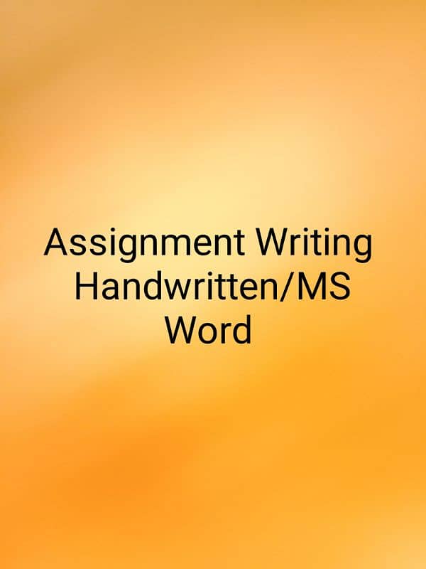 I can write Assignments (handwritten/ms word) 0