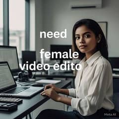 work from home female video editor required