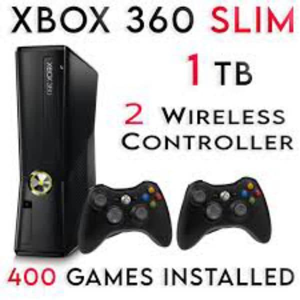 Xbox 360, 1 TB, 400 Games Installed 0