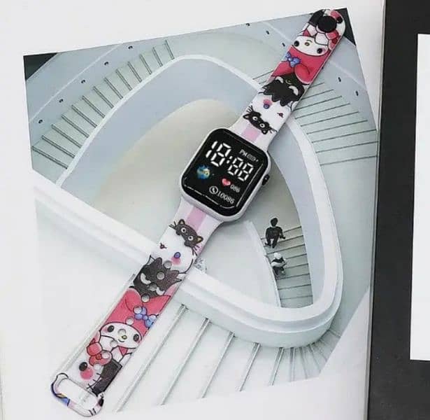 Cartoon LED Electronic Watch for Kids Hello Kitty Design 1