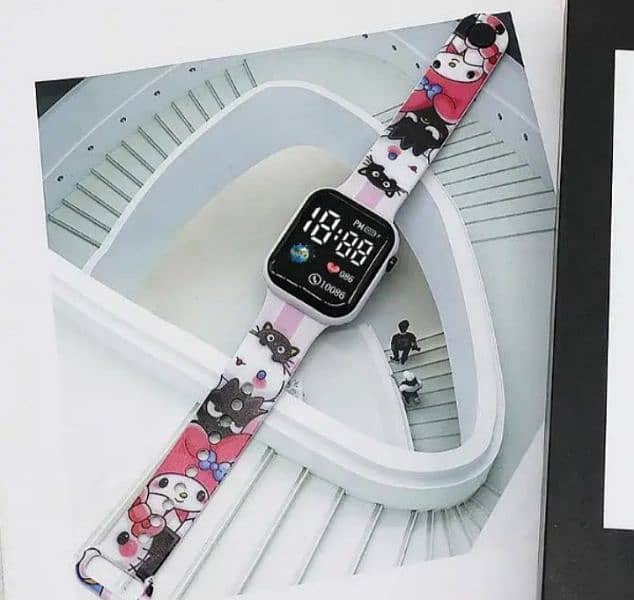 Cartoon LED Electronic Watch for Kids Hello Kitty Design 2