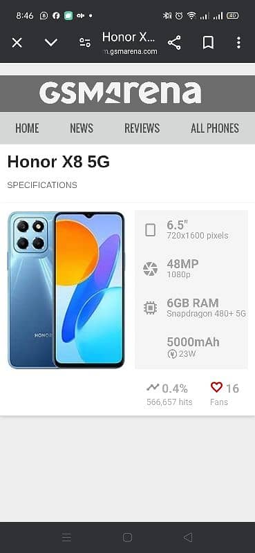 Honor x8  5G  Snapdragon 1