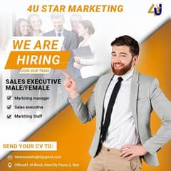 4 U STAR MARKETING SALE'S EXECUTIVE JOB MALE AND FEMALE