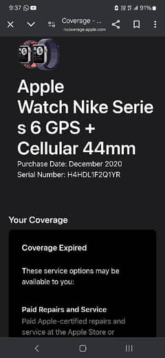 apple watch series 6 used only 31000 GPS+cellular