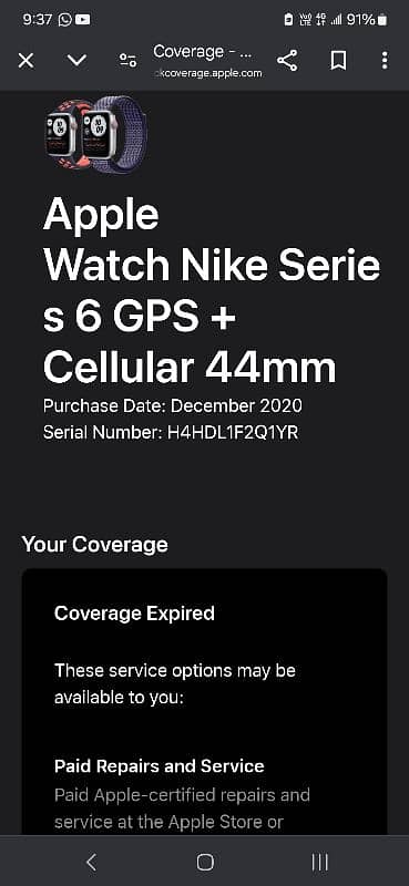 apple watch series 6 used only 31000 GPS+cellular 0