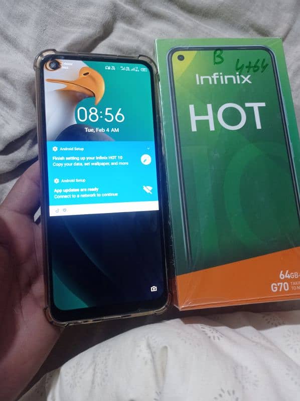 infinix hot10 complete box 03441287604 urgent sale 2