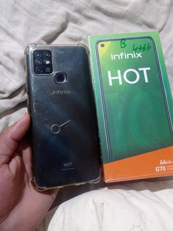 infinix hot10 complete box 03441287604 urgent sale 5