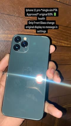 Apple iPhone 11 Pro Pta approved single sim glass change