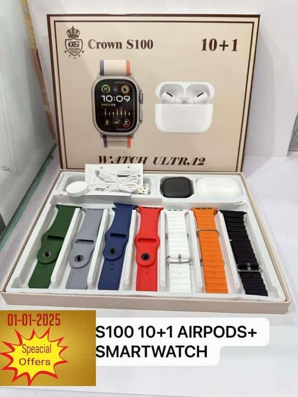 smart watch Ulta s100 plus air buds 0