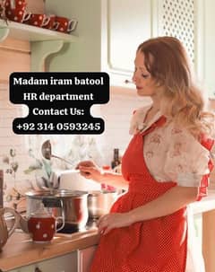 Urgent need Full-Time Female House Cook Required – Bahria Town Phase 8