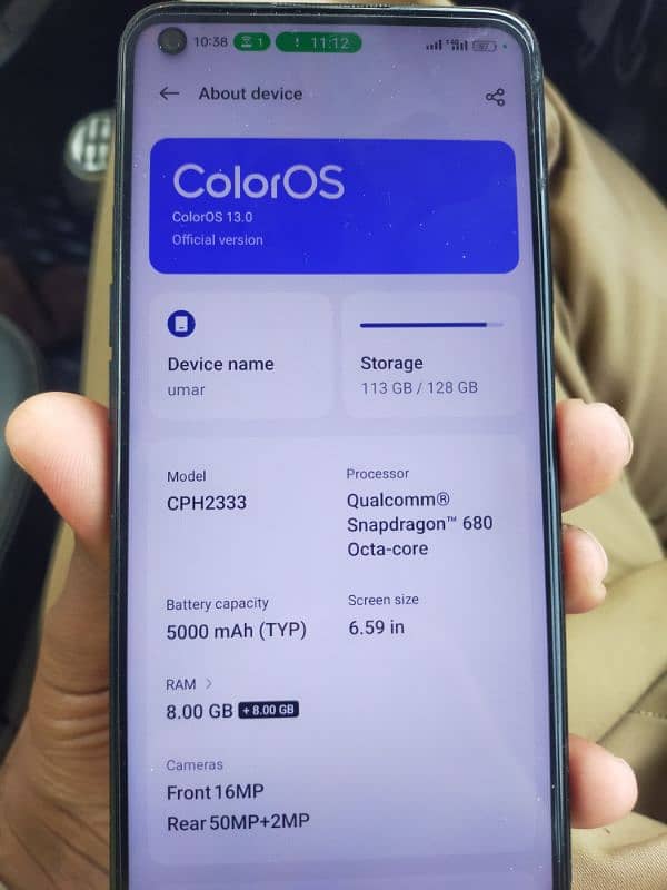 Oppo a96 new condition 8+8/128 no open no repair 8