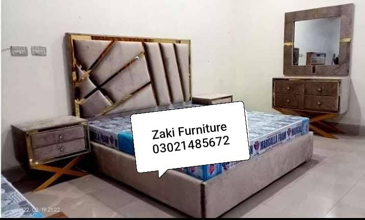 Double bed/king size bed/dressing table/bed set/wooden bed/furniture 12