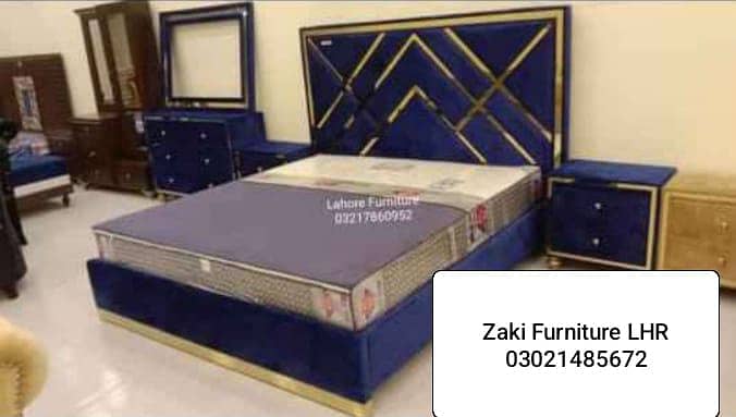 Double bed/king size bed/dressing table/bed set/wooden bed/furniture 18