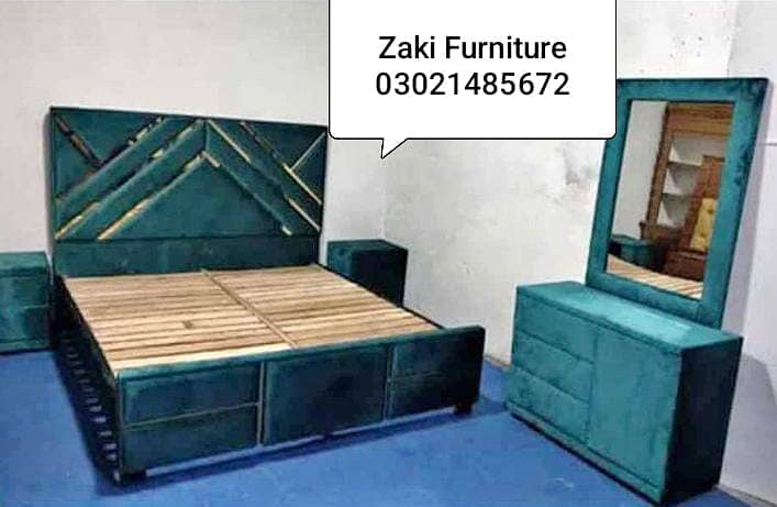 Double bed/king size bed/dressing table/bed set/wooden bed/furniture 14