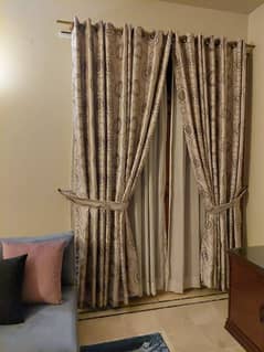 curtains in good condition with rod and shears compete set